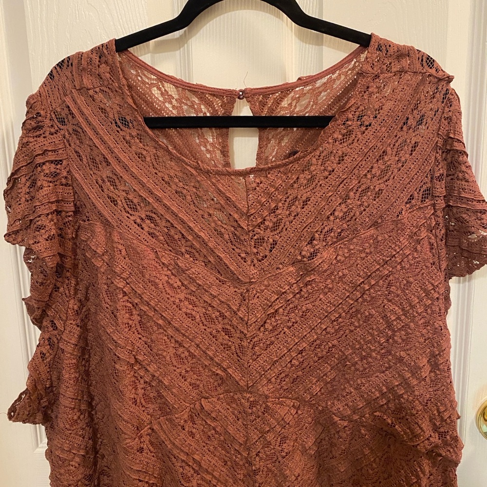 Torrid Lace Blouse in Warm Rust